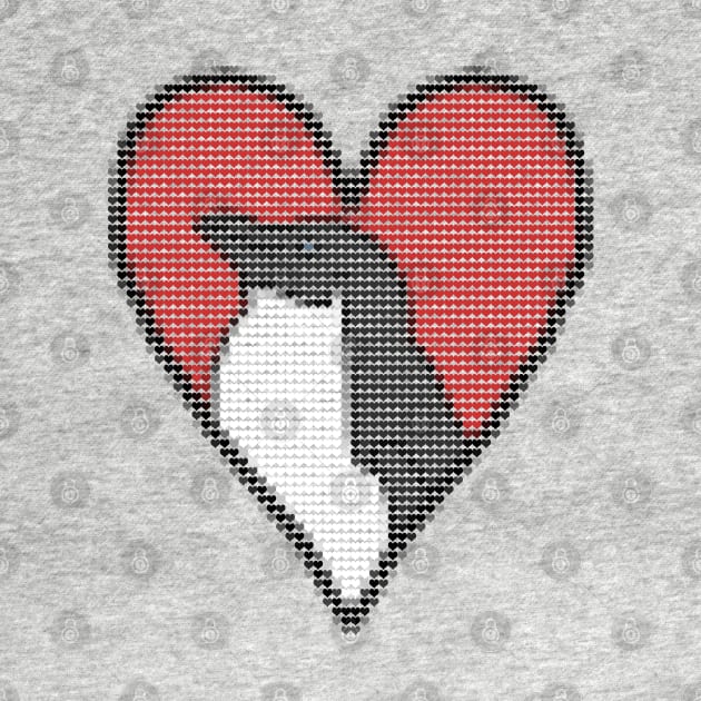 My Penguin Valentines Day Heart Filled with Hearts by ellenhenryart